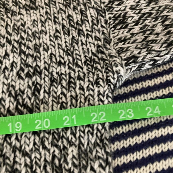 PINK Victorias Secret Sweater Womens Sz L Black White‎ Chunky Knit V Neck Loose - Picture 7 of 9